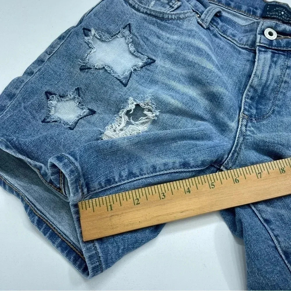 Lucky Brand jean Shorts Womens Size 2 Distressed Blue 1408 - Picture 3 of 10